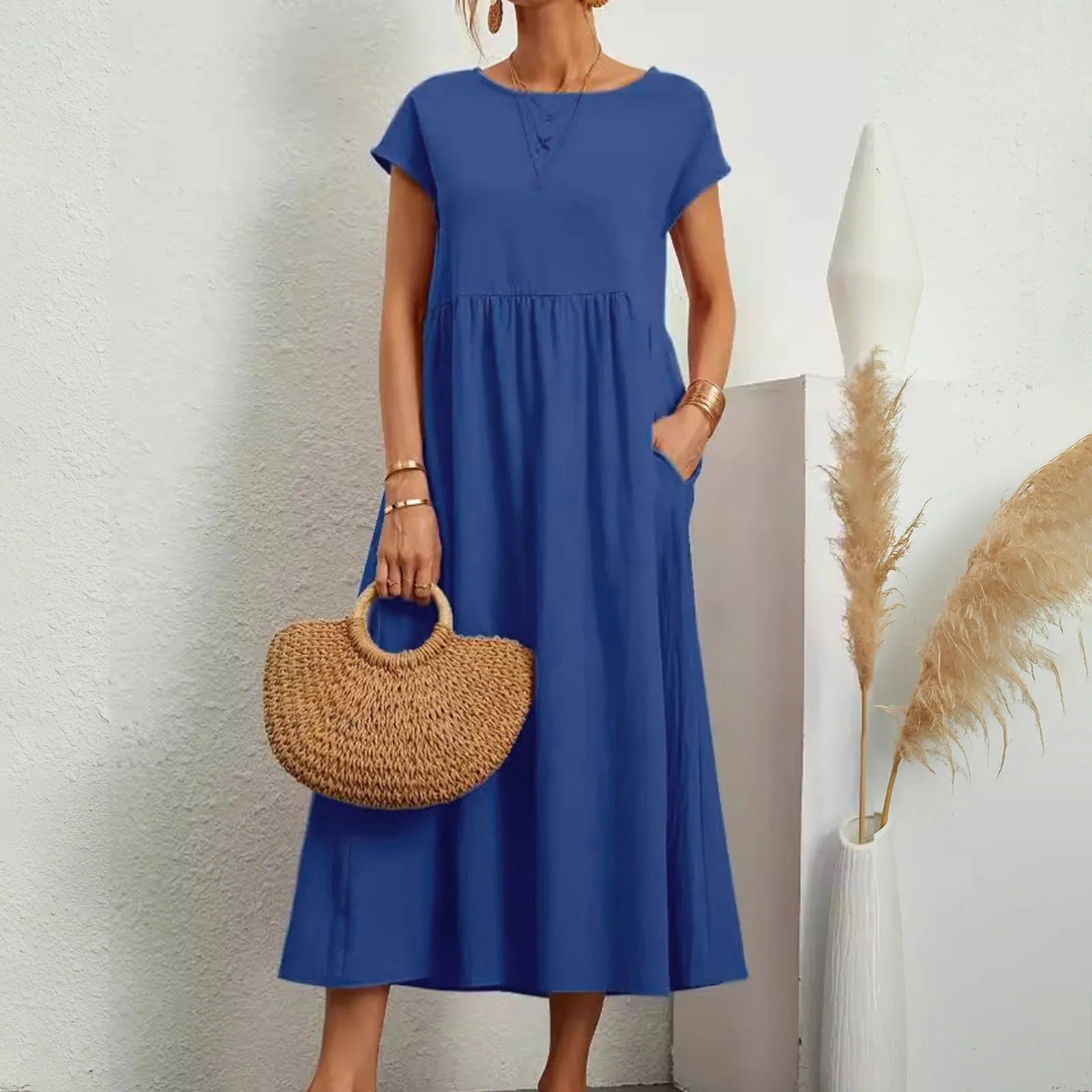 Eleanor | Elegant Midi Dress with Soft Draping