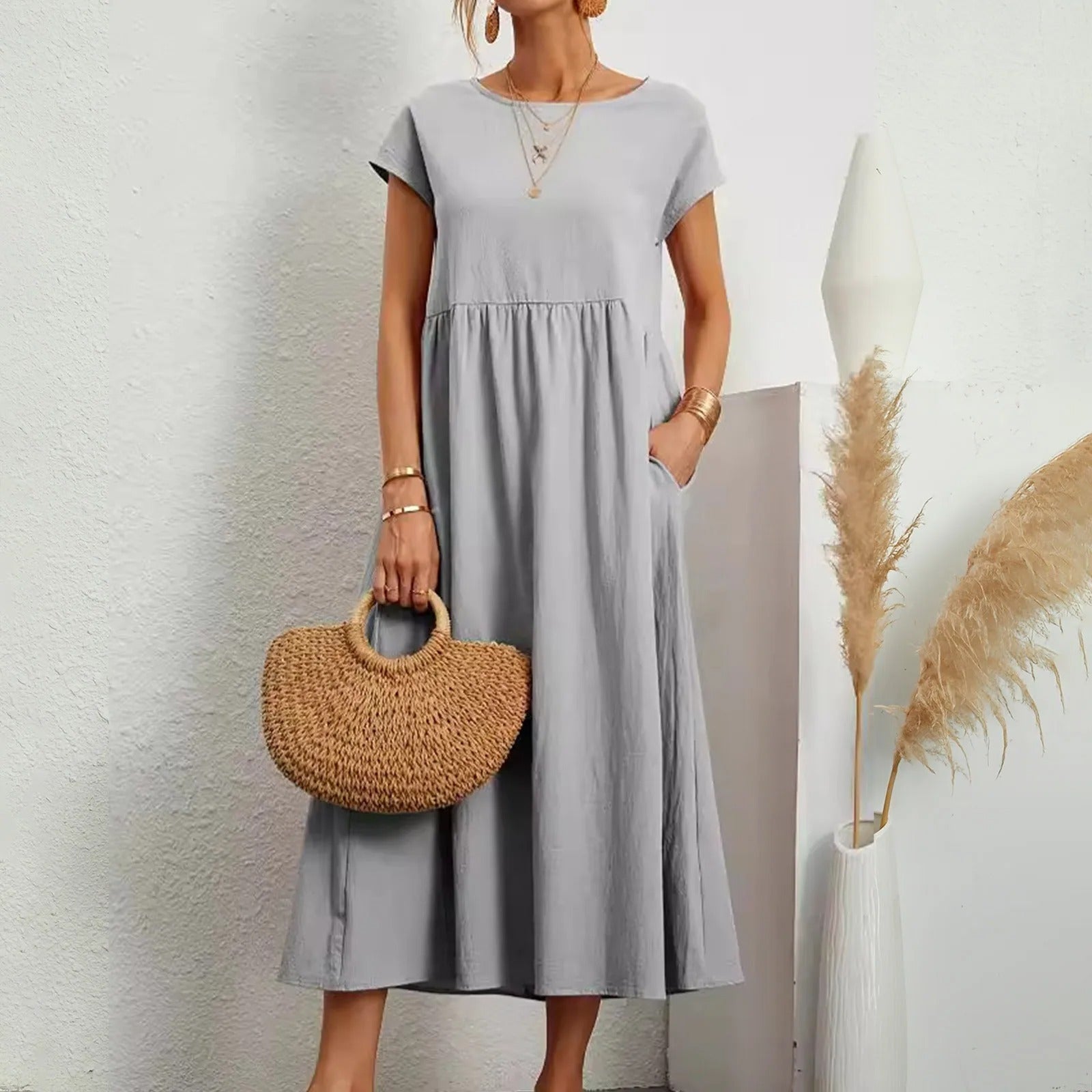 Eleanor | Elegant Midi Dress with Soft Draping