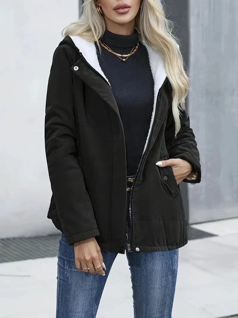 Georgia | Hooded Winter Jacket Lined Zip Up