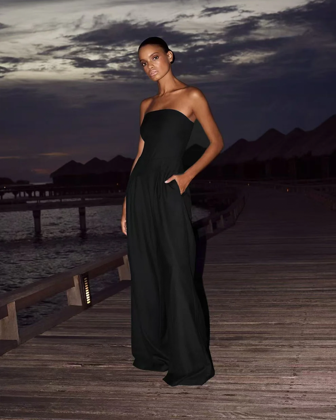 Evangeline | Elegant Wide Leg Jumpsuit
