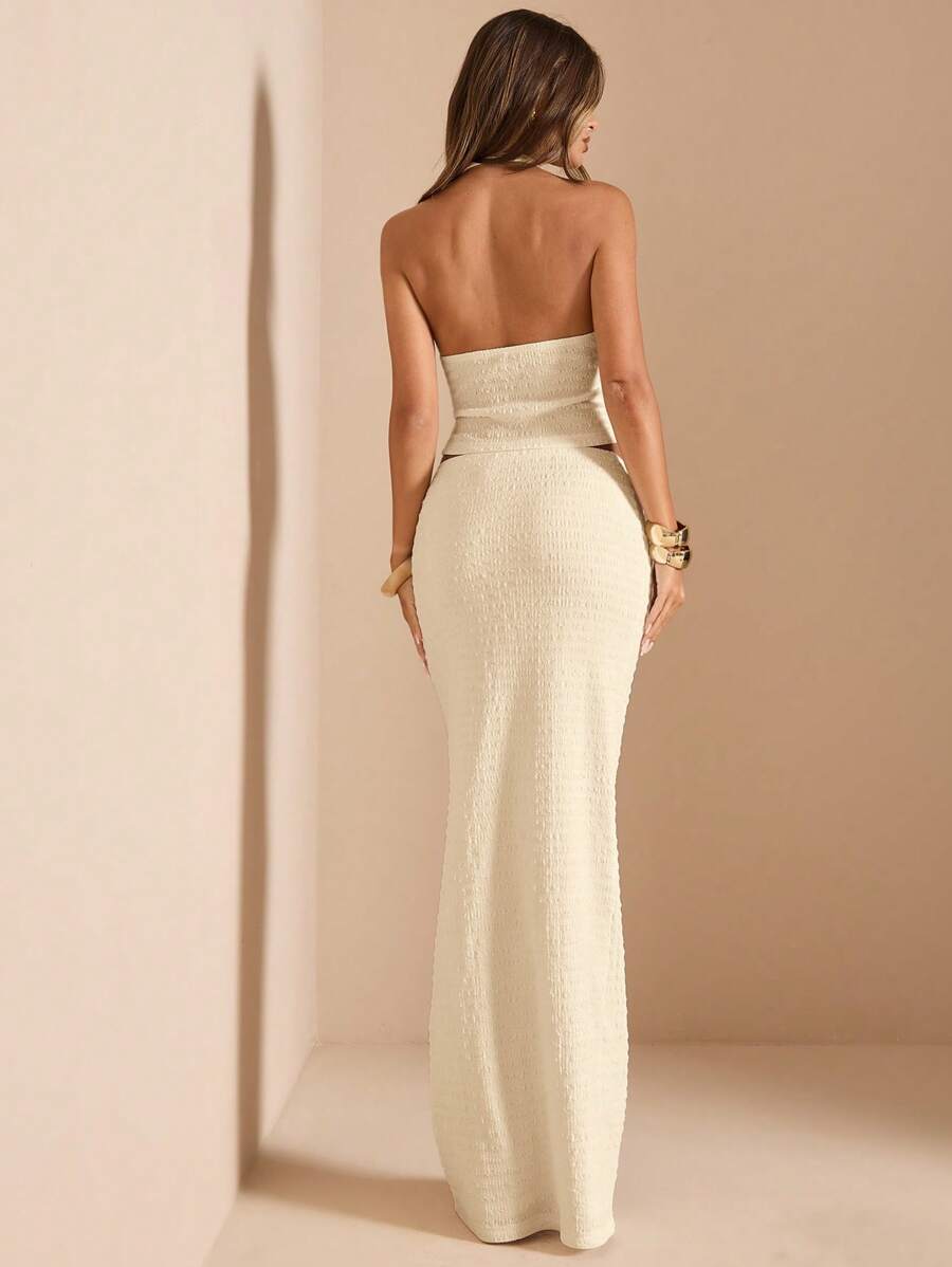 Luna | Halter Camisole & Maxi Skirt Two-Piece Set