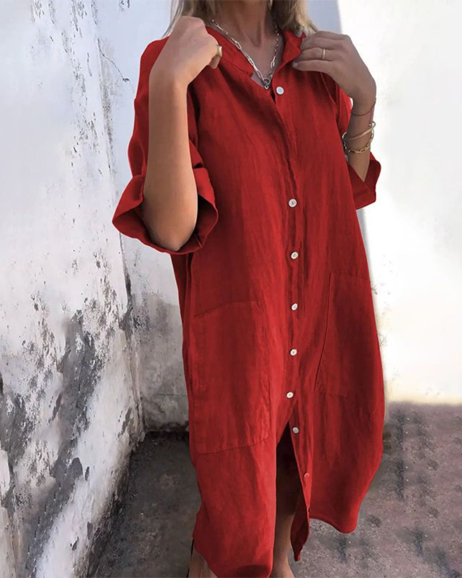 Matilda | Boho Tie Waist Shirt Dress