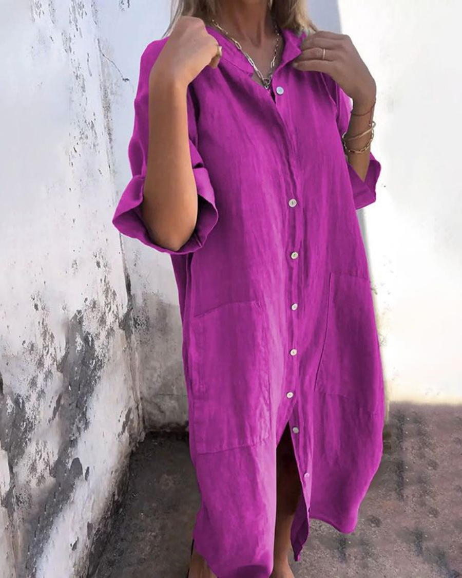 Matilda | Boho Tie Waist Shirt Dress
