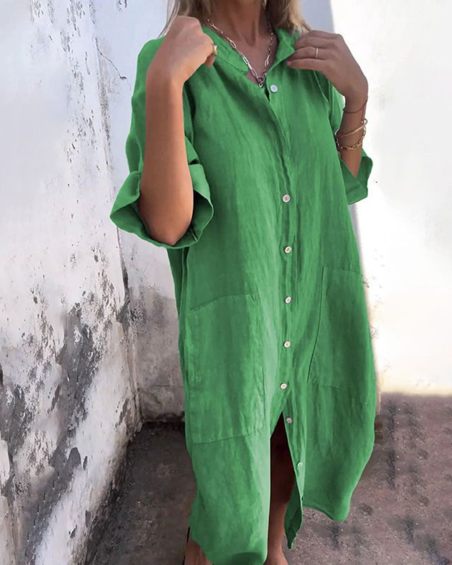 Matilda | Boho Tie Waist Shirt Dress