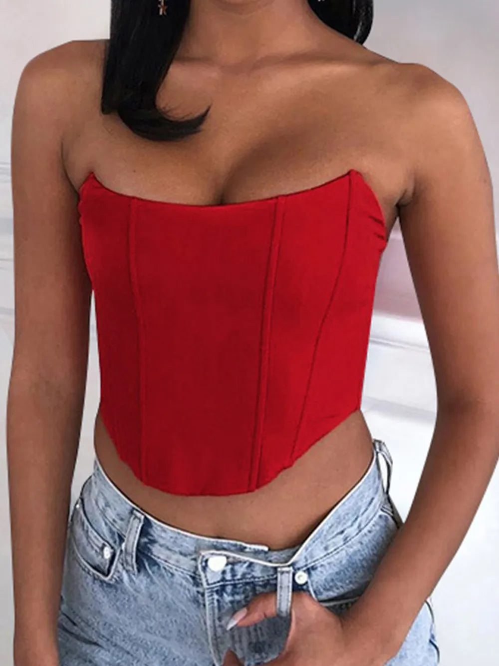 Ava | Strapless Cropped Tube Top