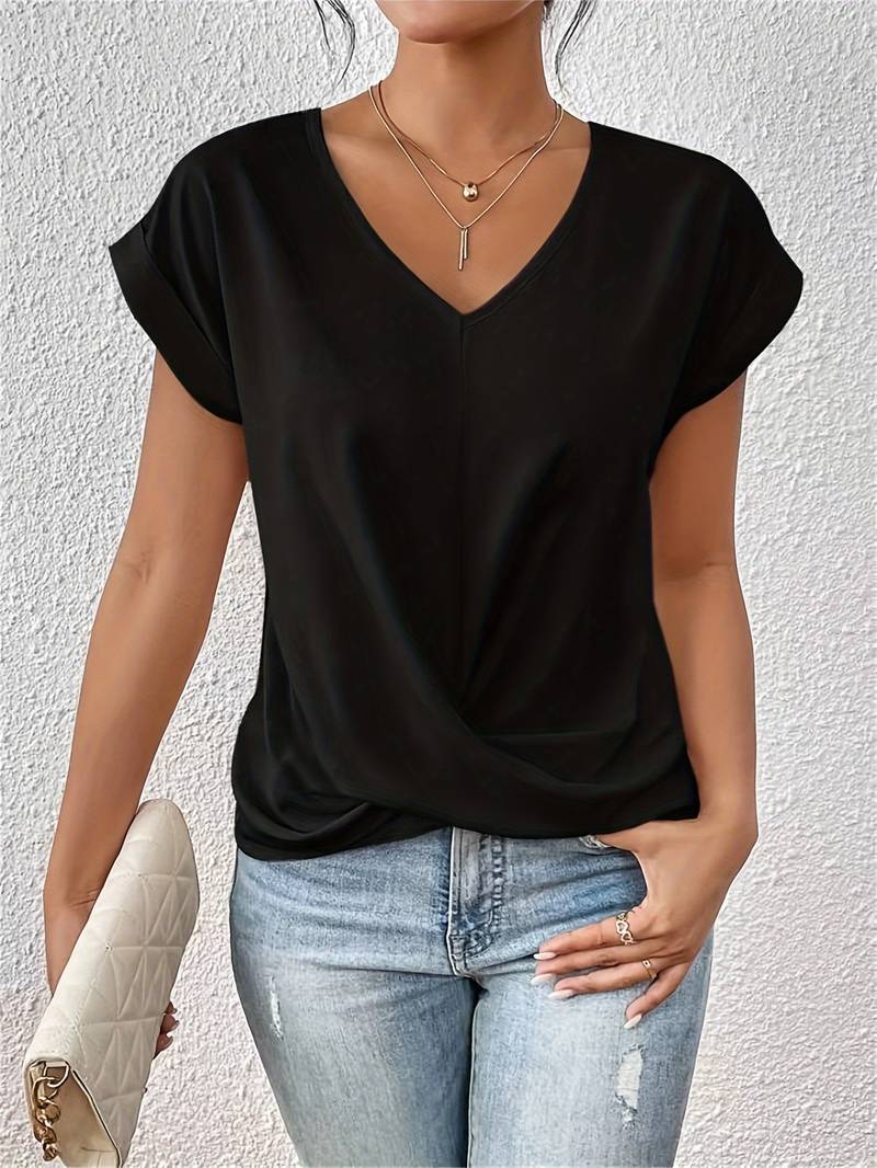 Georgia | V Neck Tie Front Top