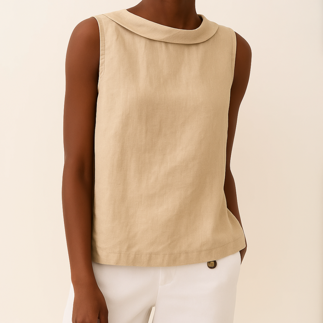 Olivia | Sleeveless Collared Blouse