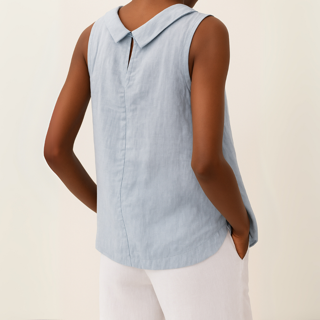 Olivia | Sleeveless Collared Blouse