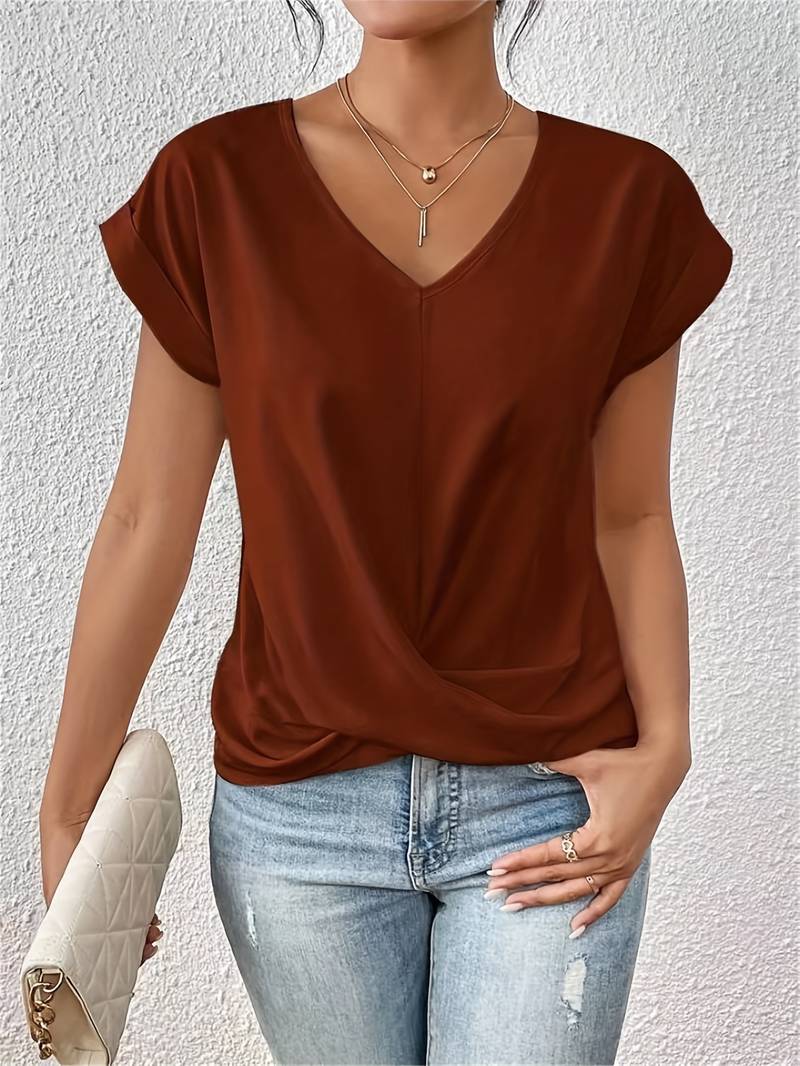 Georgia | V Neck Tie Front Top