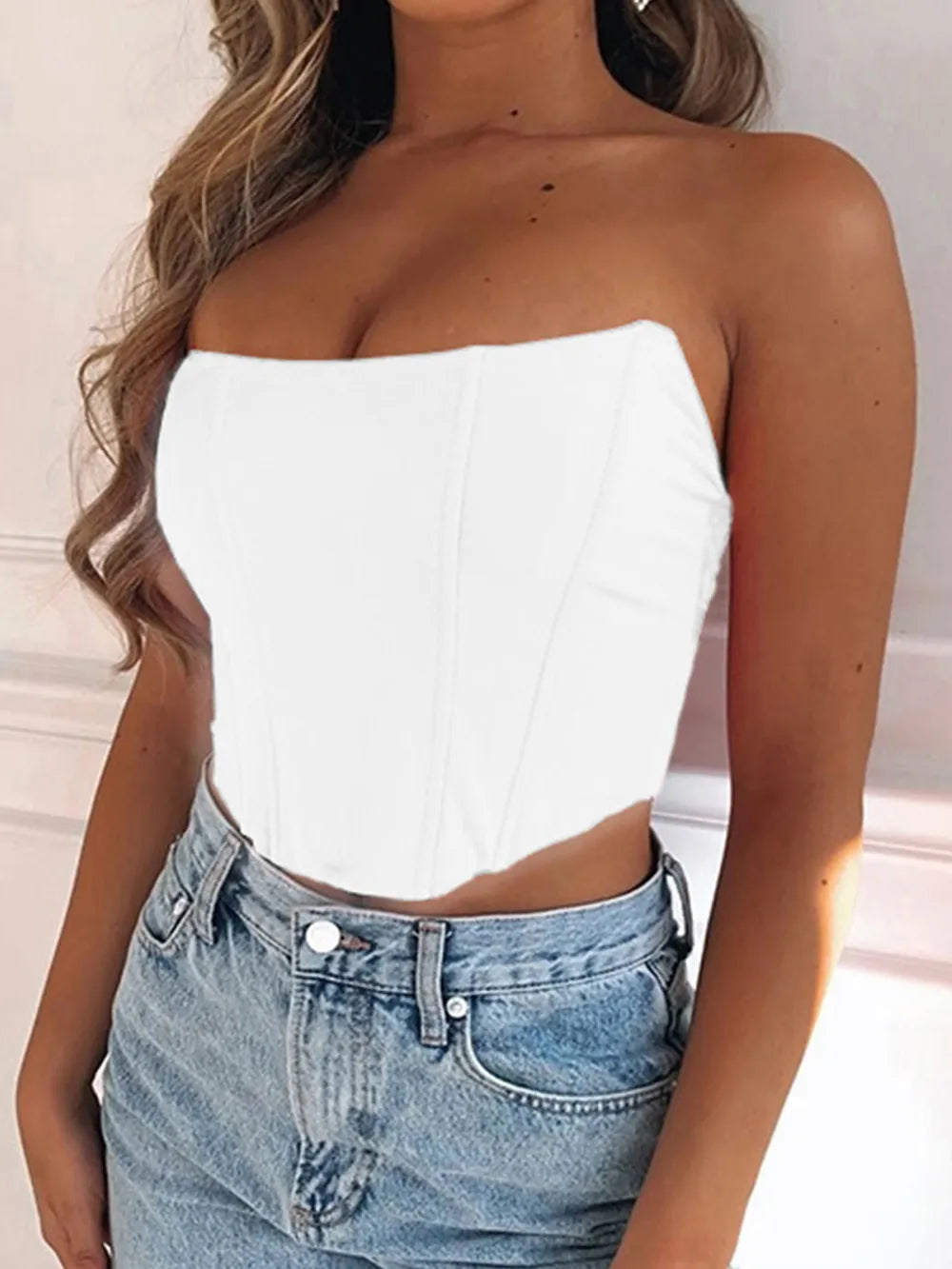 Ava | Strapless Cropped Tube Top