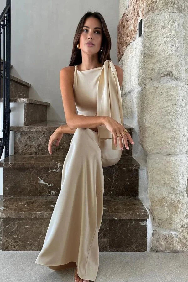 Audrey | Satin Maxi Dress One Shoulder Formal