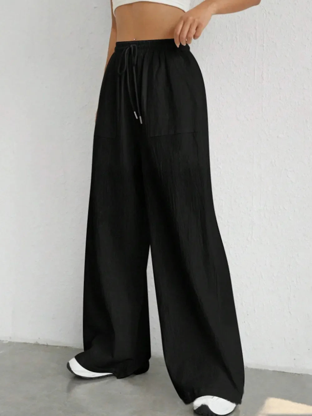 Emily | Drawstring Wide Leg Trousers