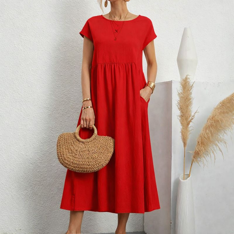 Eleanor | Elegant Midi Dress with Soft Draping
