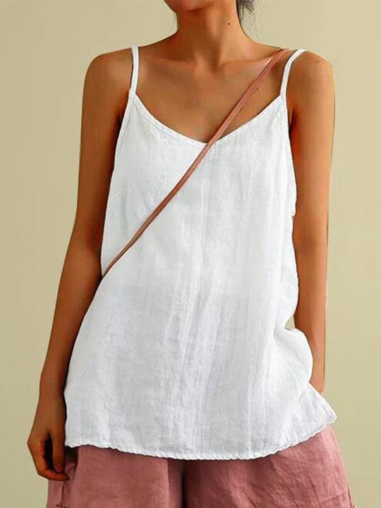 Bella | Spaghetti Strap Linen Blend Top