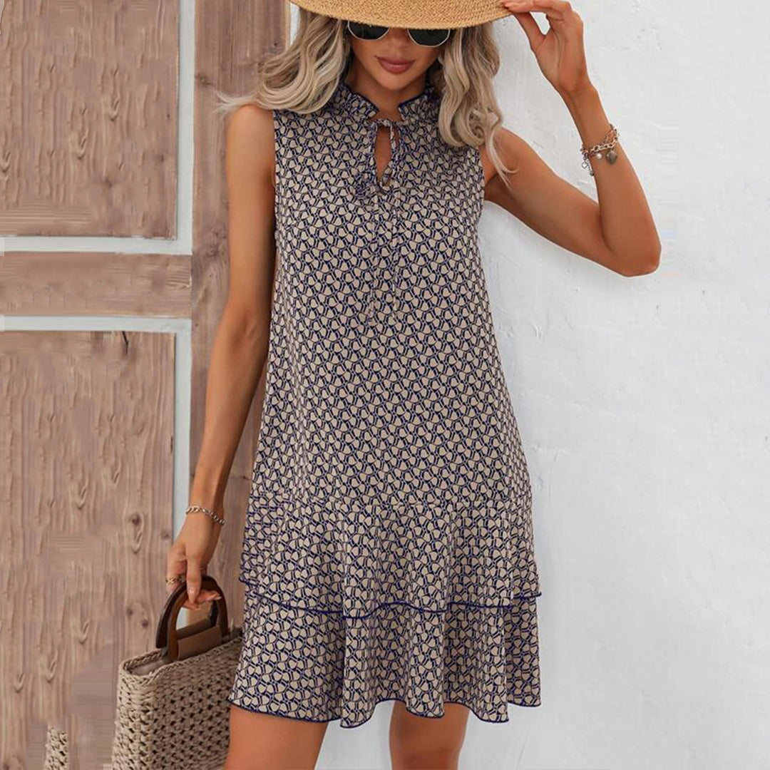 Zinnia | Bohemian Print Ruffle Mini Dress