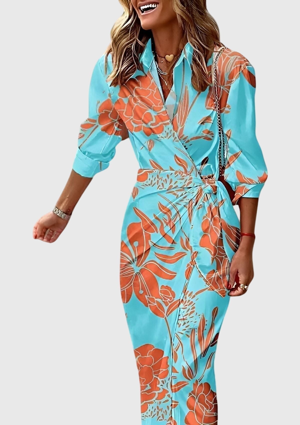 Genevieve | Elegant Printed Wrap Dress