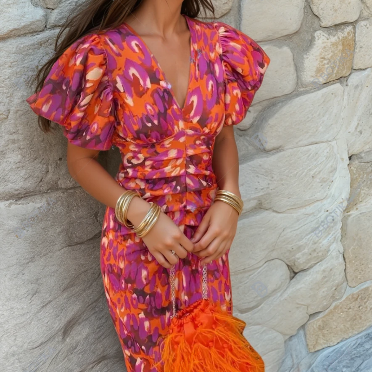 Bianca | Vibrant Printed Midi Dress