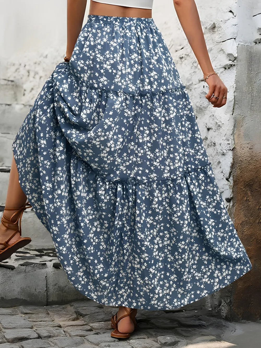 Ruby | Tiered Floral Maxi Skirt
