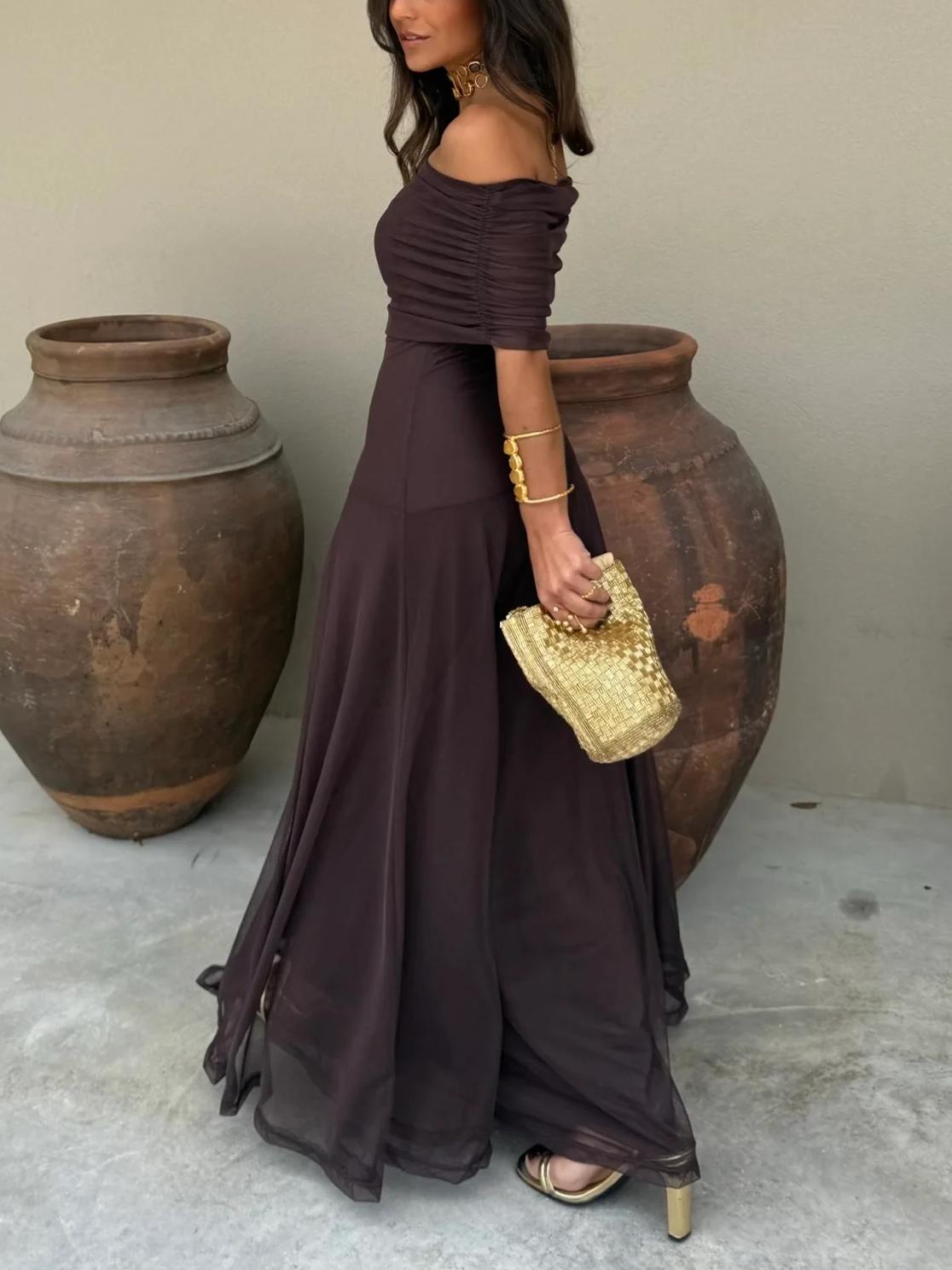 Juliet | Mesh Overlay Formal Maxi Dress