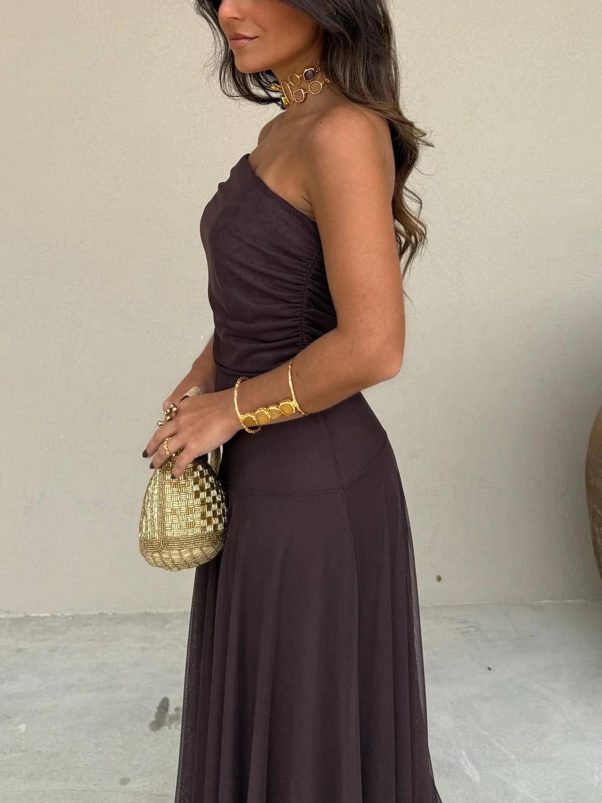Juliet | Mesh Overlay Formal Maxi Dress