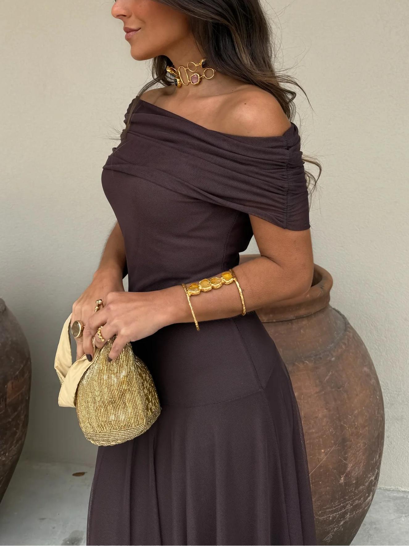 Juliet | Mesh Overlay Formal Maxi Dress