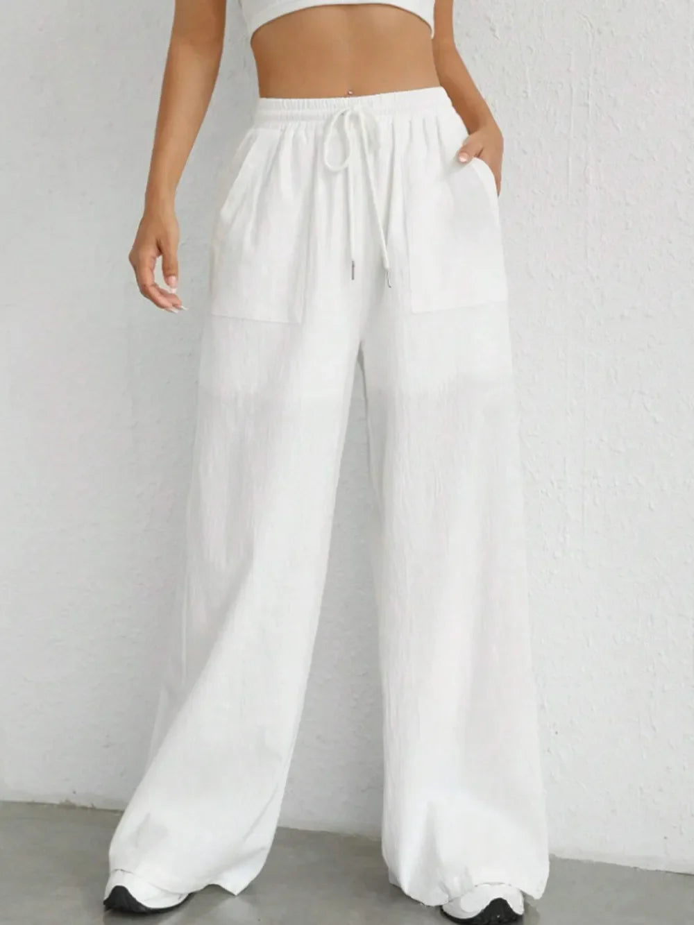 Emily | Drawstring Wide Leg Trousers