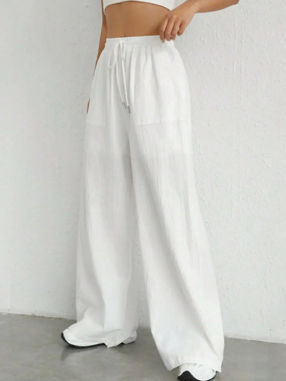 Emily | Drawstring Wide Leg Trousers