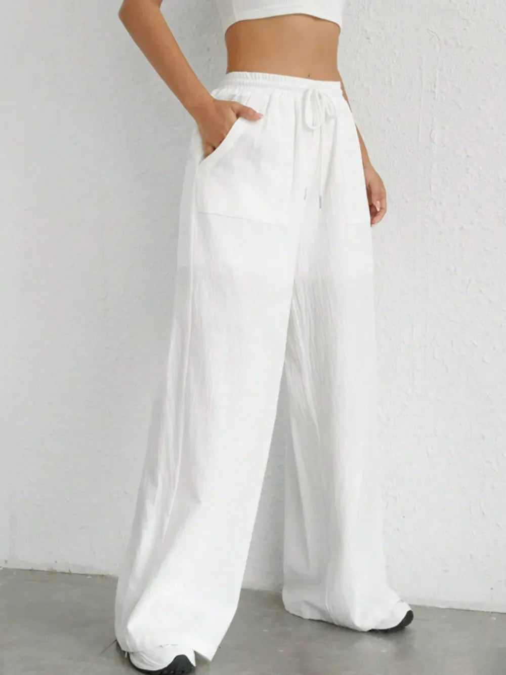Emily | Drawstring Wide Leg Trousers