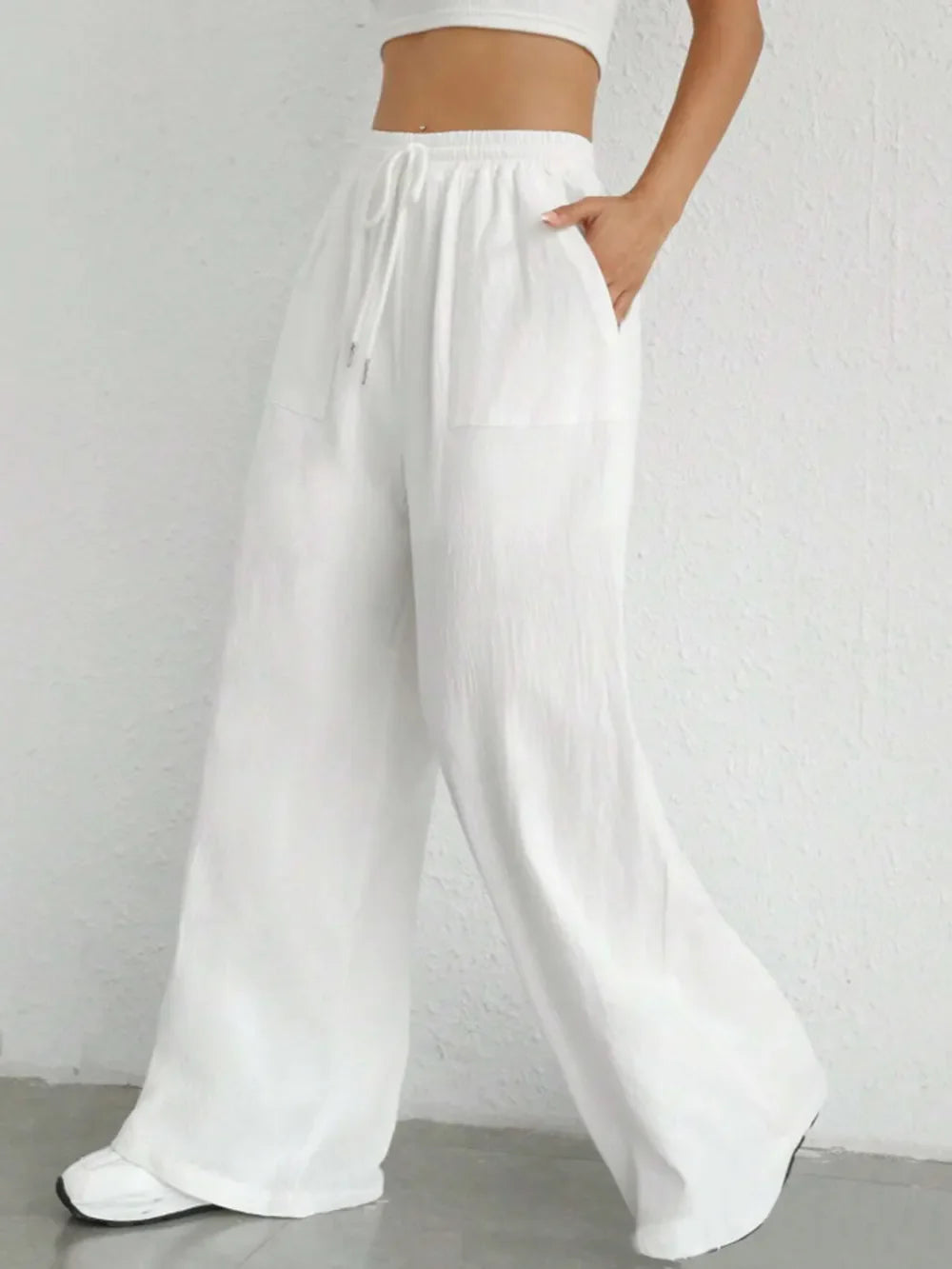 Emily | Drawstring Wide Leg Trousers