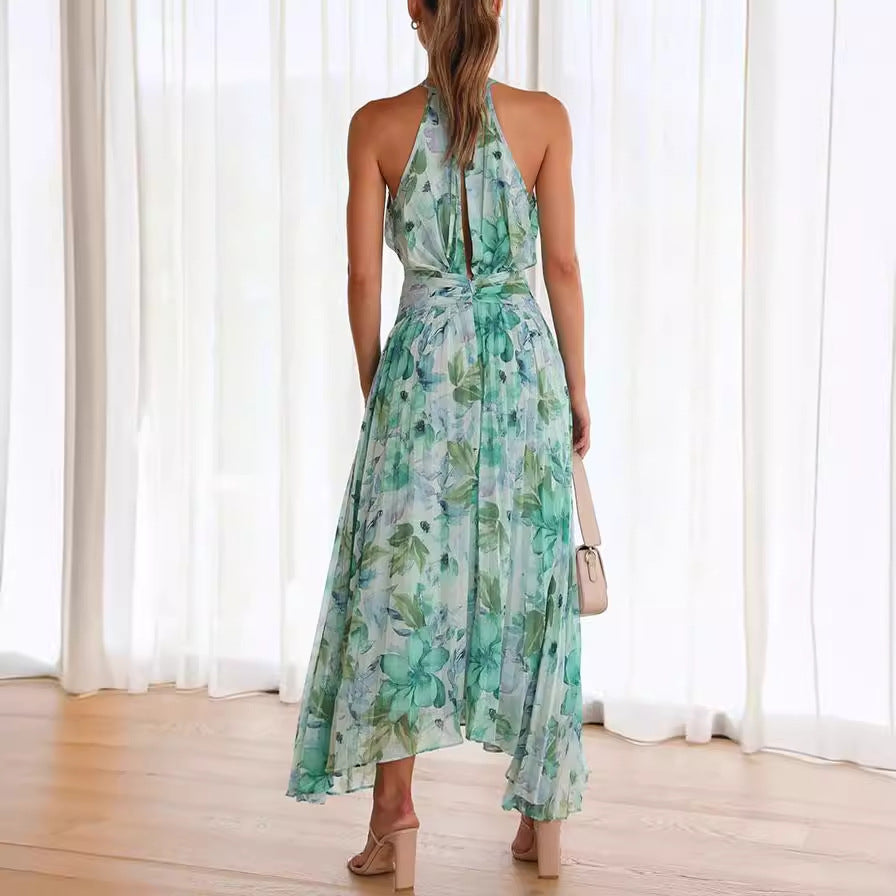 Charlotte | Halter Neck Pleated Wedding Guest Dress