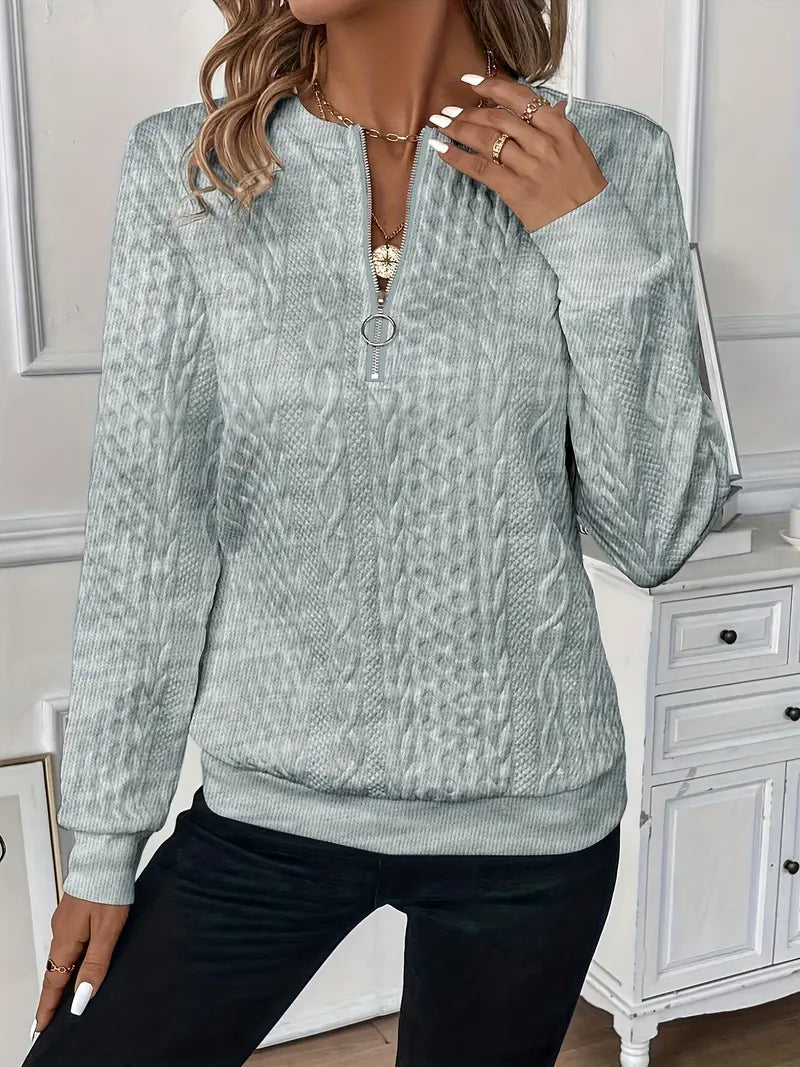 Abigail | Cable Knit Half Zip Jumper