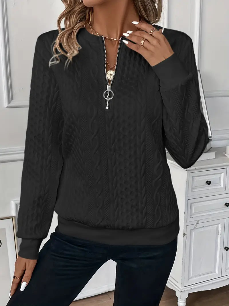 Abigail | Cable Knit Half Zip Jumper
