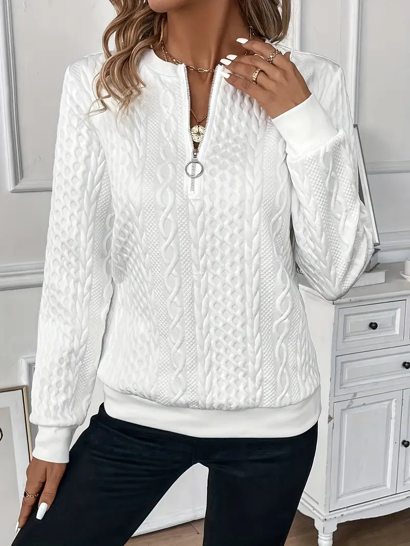Abigail | Cable Knit Half Zip Jumper