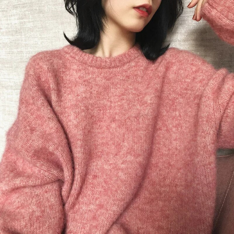 Olive | Oversized Fluffy Knit Jumper