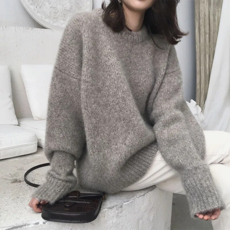 Olive | Oversized Fluffy Knit Jumper