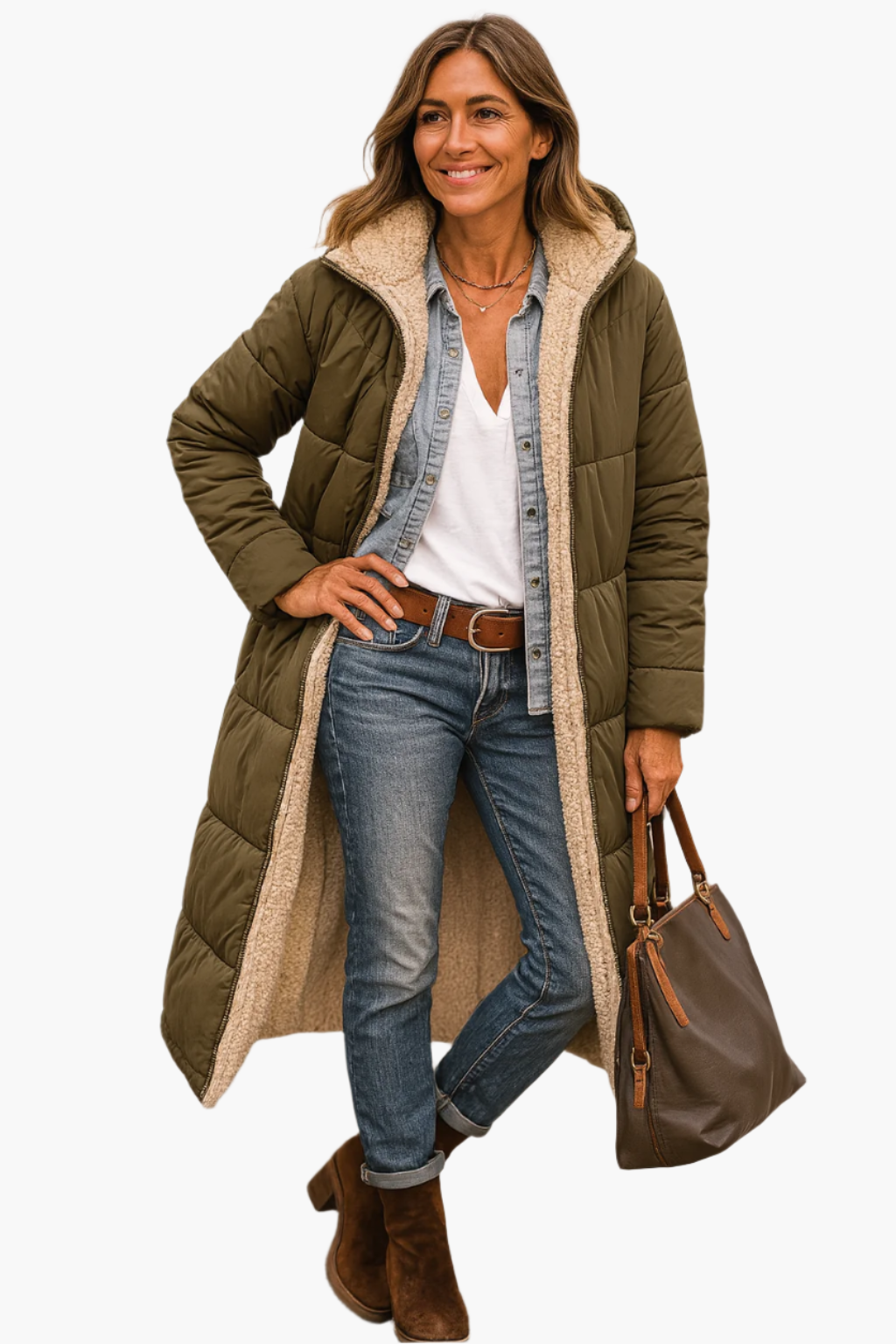 Evelyn | Long Hooded Puffer Jacket