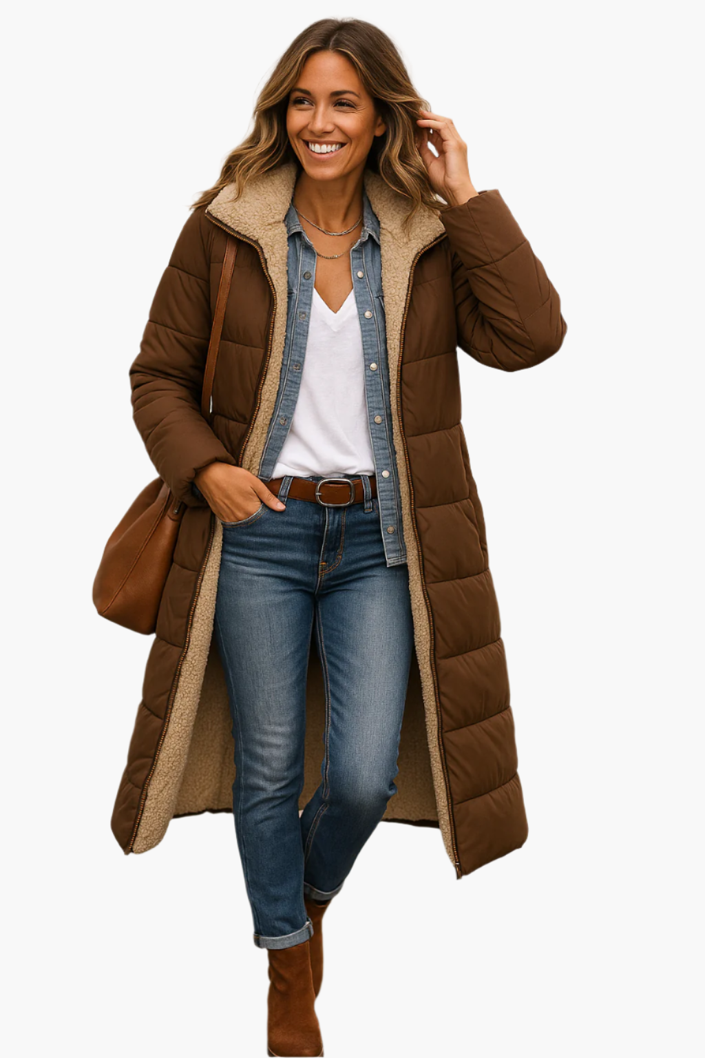 Evelyn | Long Hooded Puffer Jacket