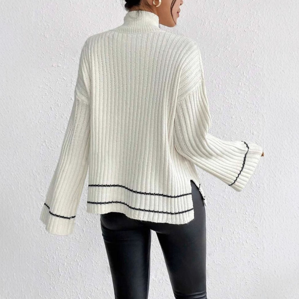 Audrey | Ribbed Knit Jumper with Flare Sleeves