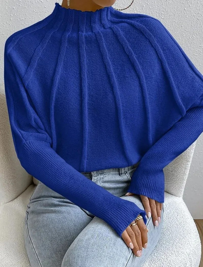 Vivienne | Sunburst Knit Mock Neck Jumper