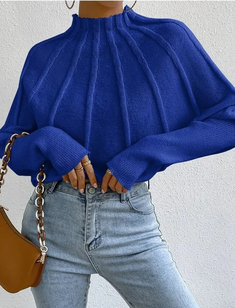 Vivienne | Sunburst Knit Mock Neck Jumper