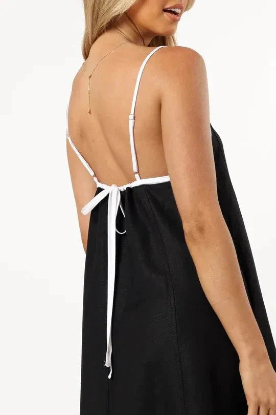 Willow | Linen Blend Maxi Dress Strappy A Line
