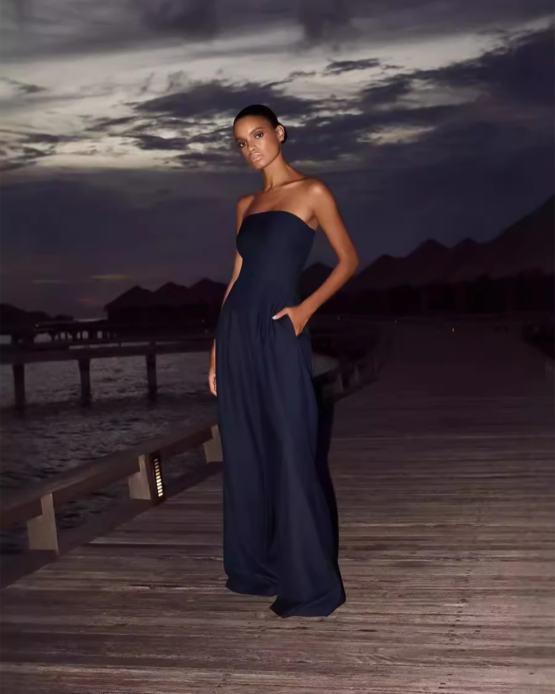 Evangeline | Elegant Wide Leg Jumpsuit