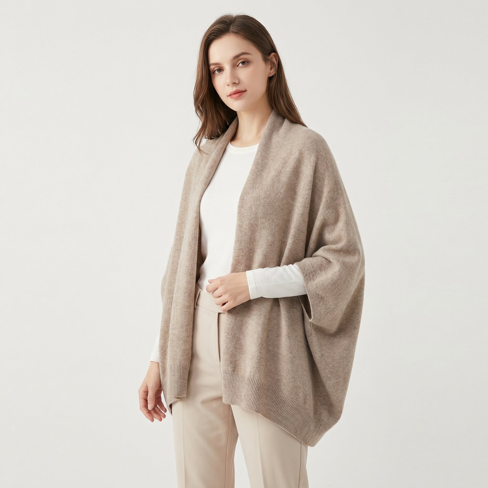 Celia | Cashmere Blend Knit Shawl Cardigan