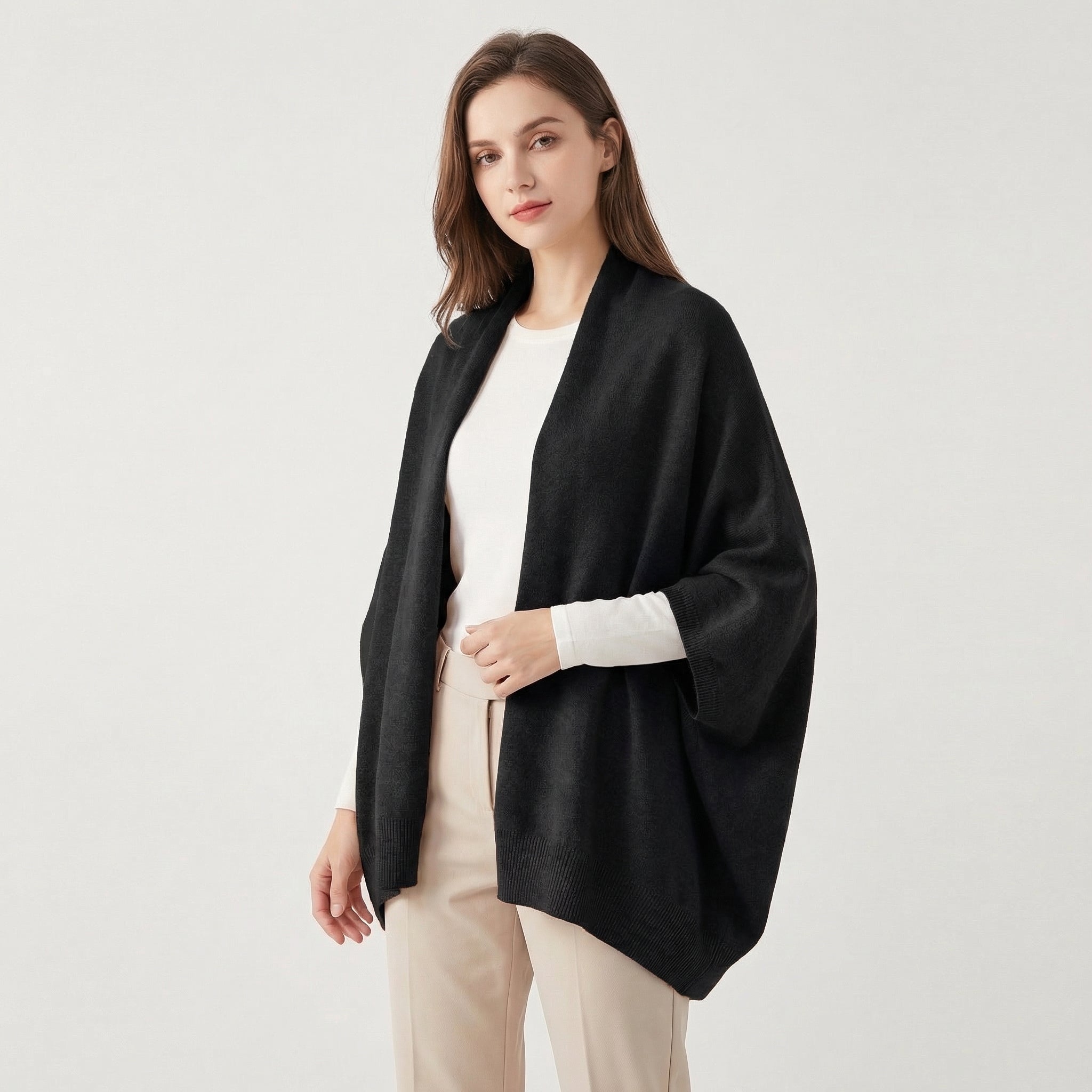 Celia | Cashmere Blend Knit Shawl Cardigan