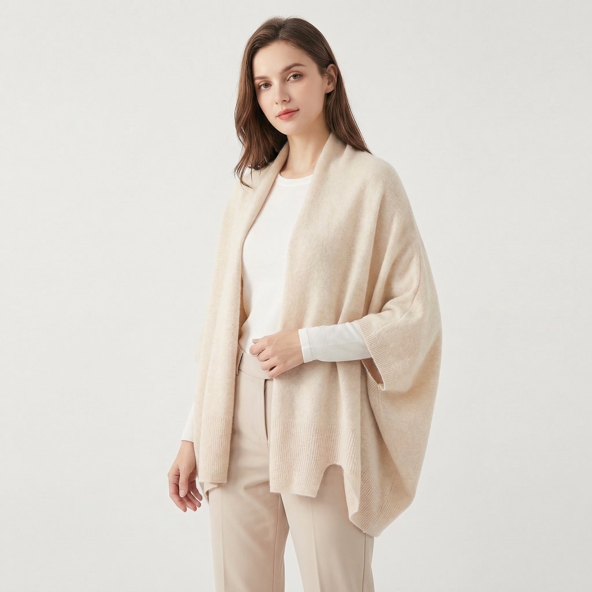 Celia | Cashmere Blend Knit Shawl Cardigan