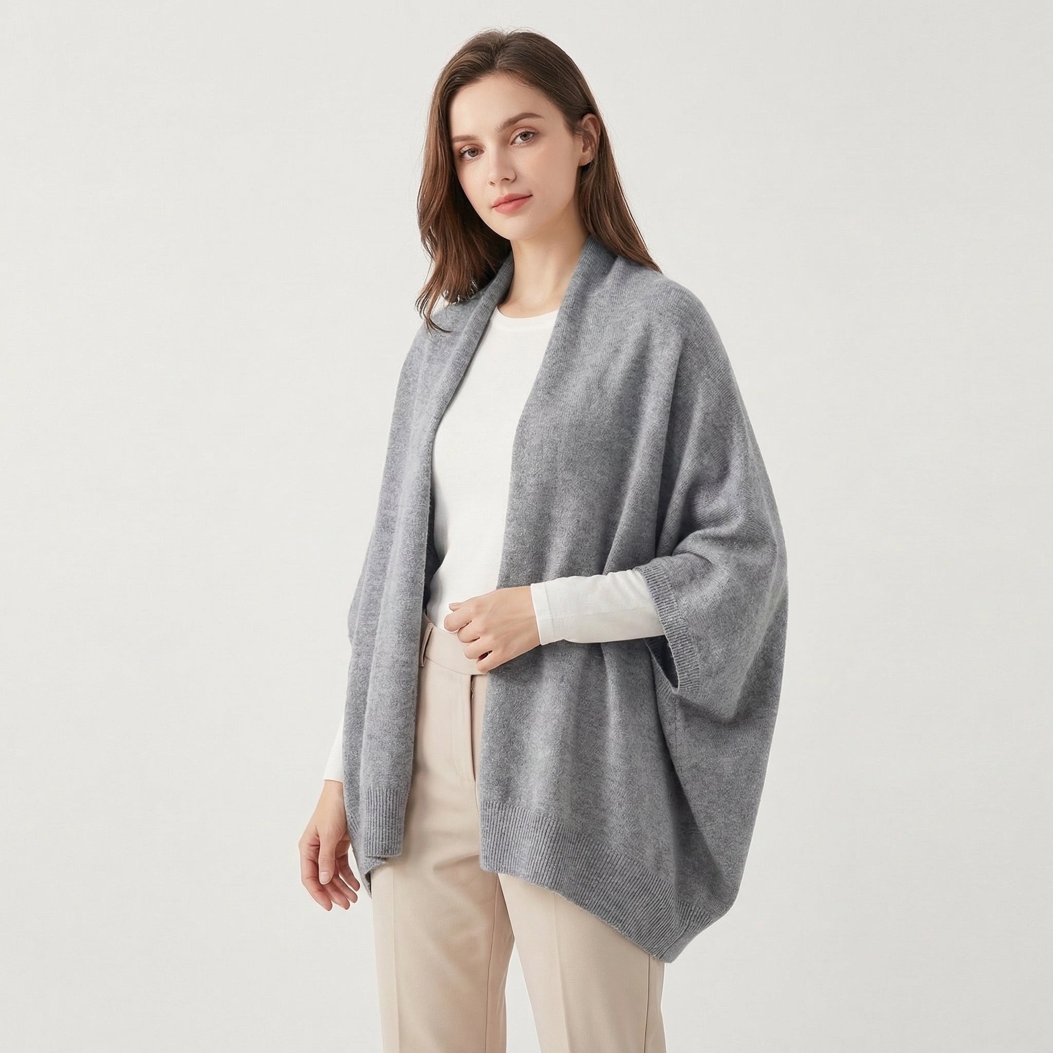 Celia | Cashmere Blend Knit Shawl Cardigan