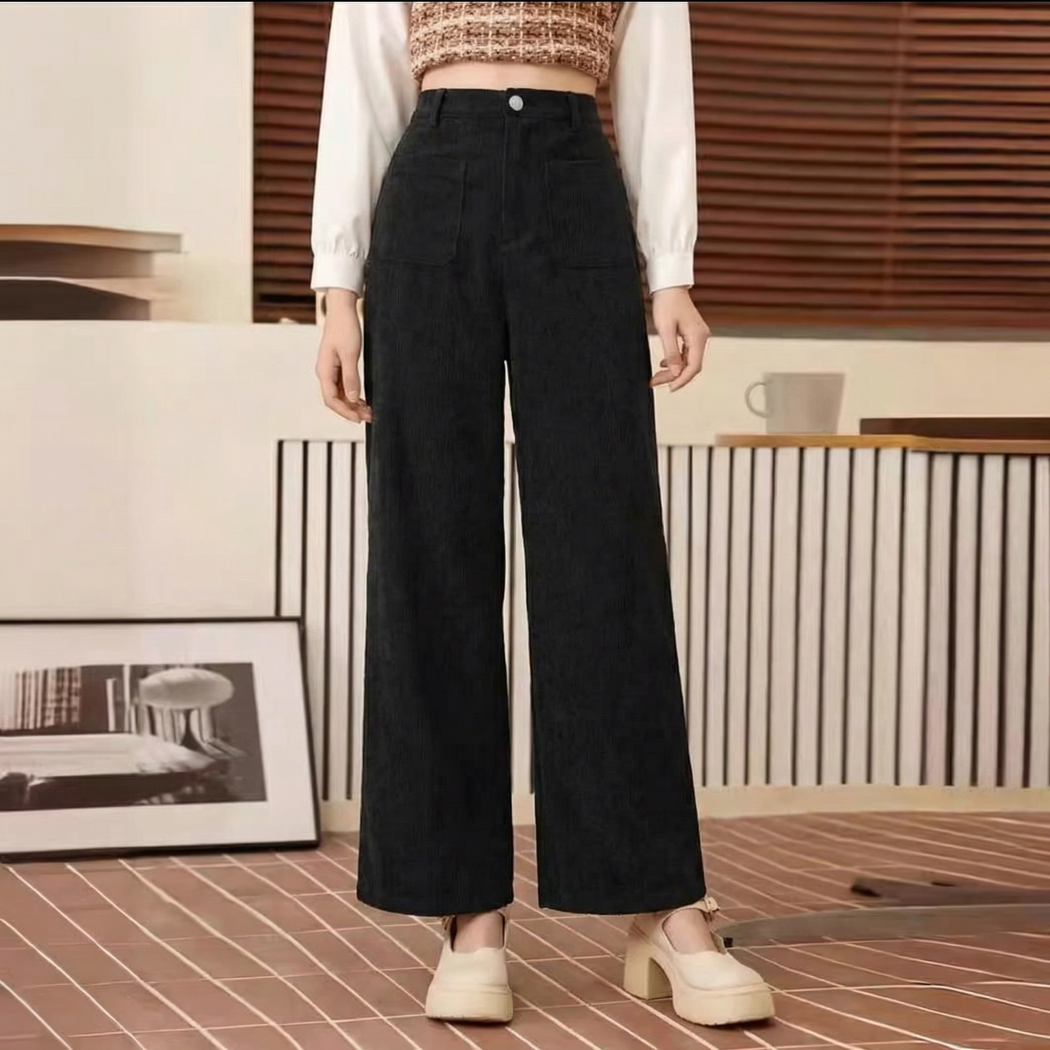 Camille | High Waist Wide Leg Trousers