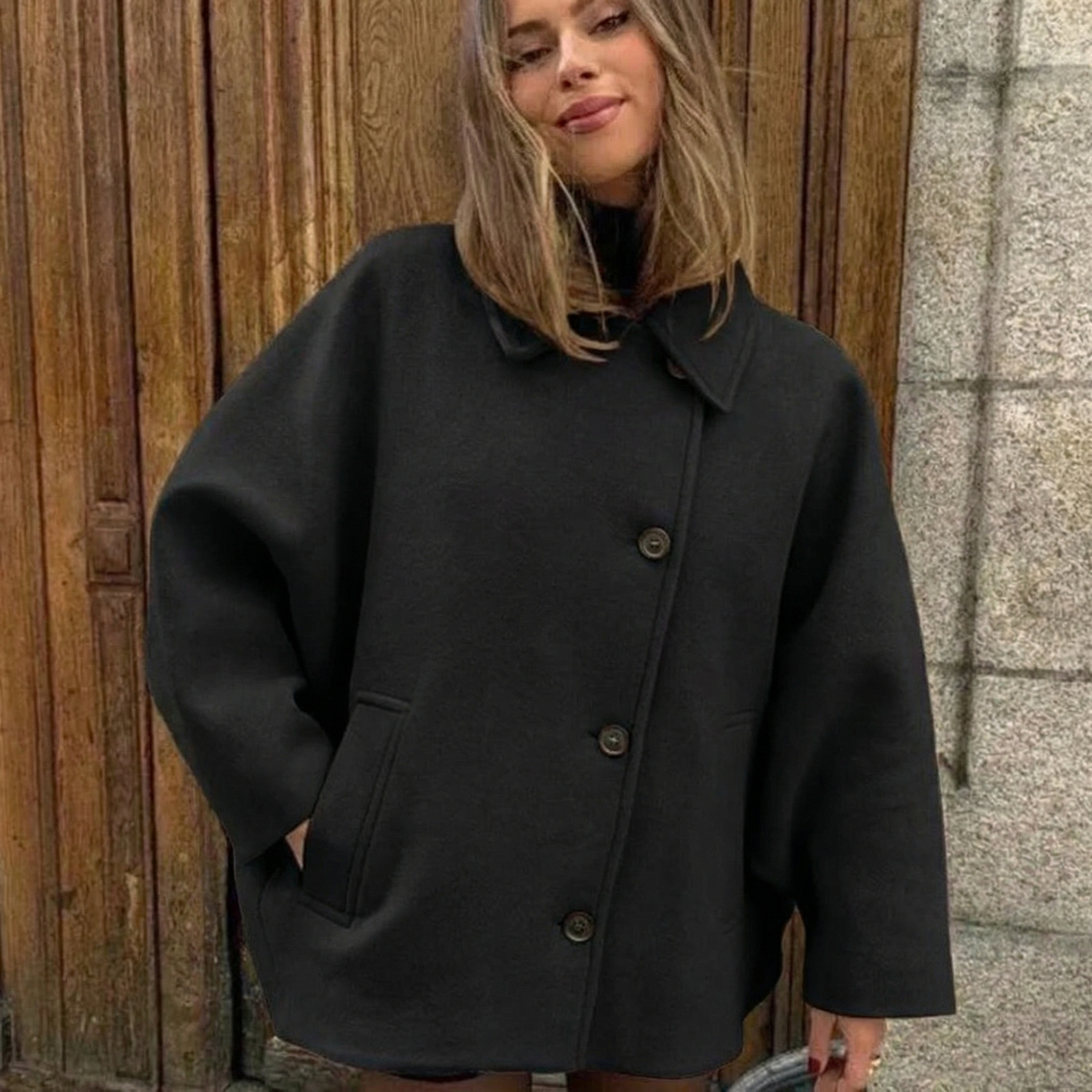 Imogen | Loose Lapel Wool Coat