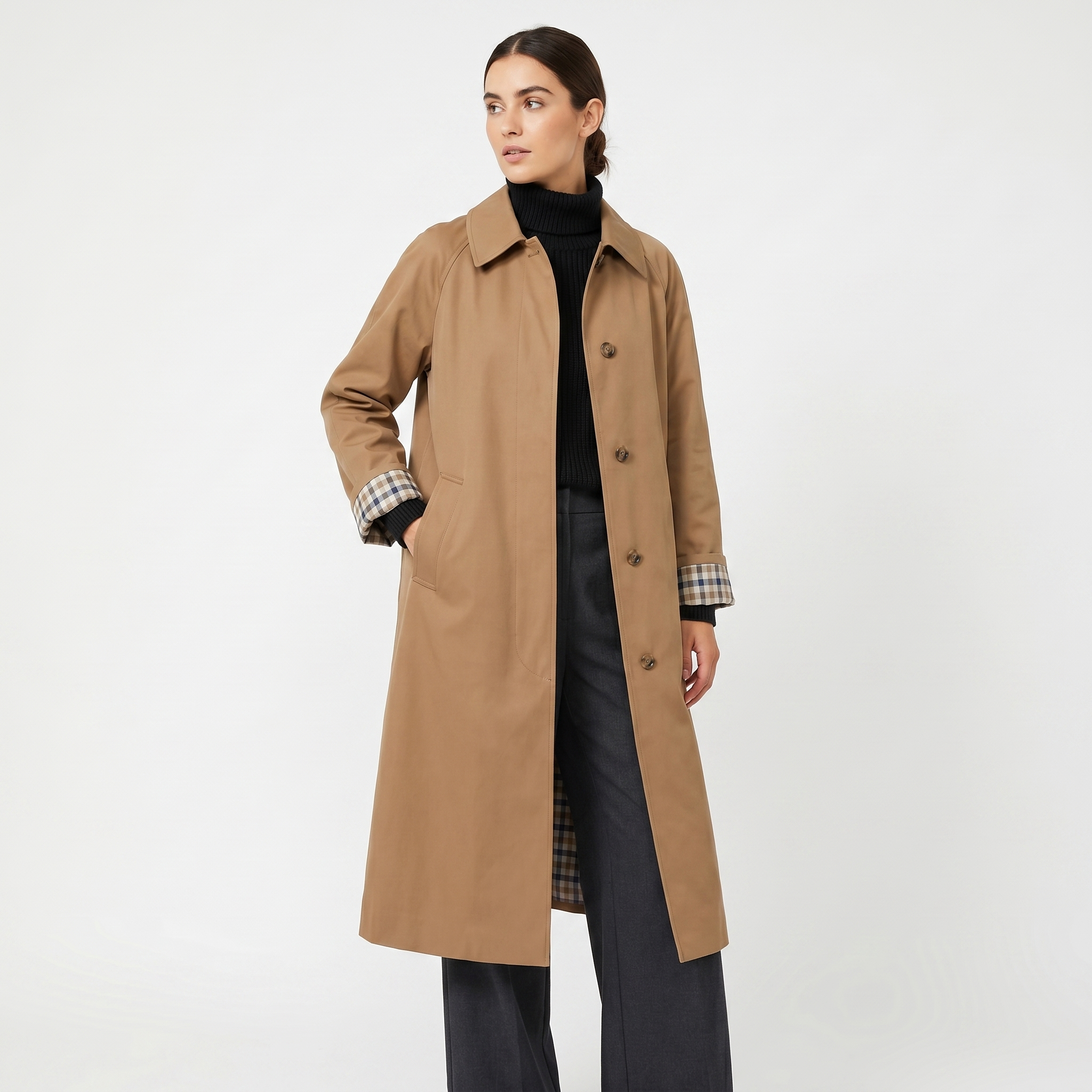 Adeline | Check-Lined Trench Coat