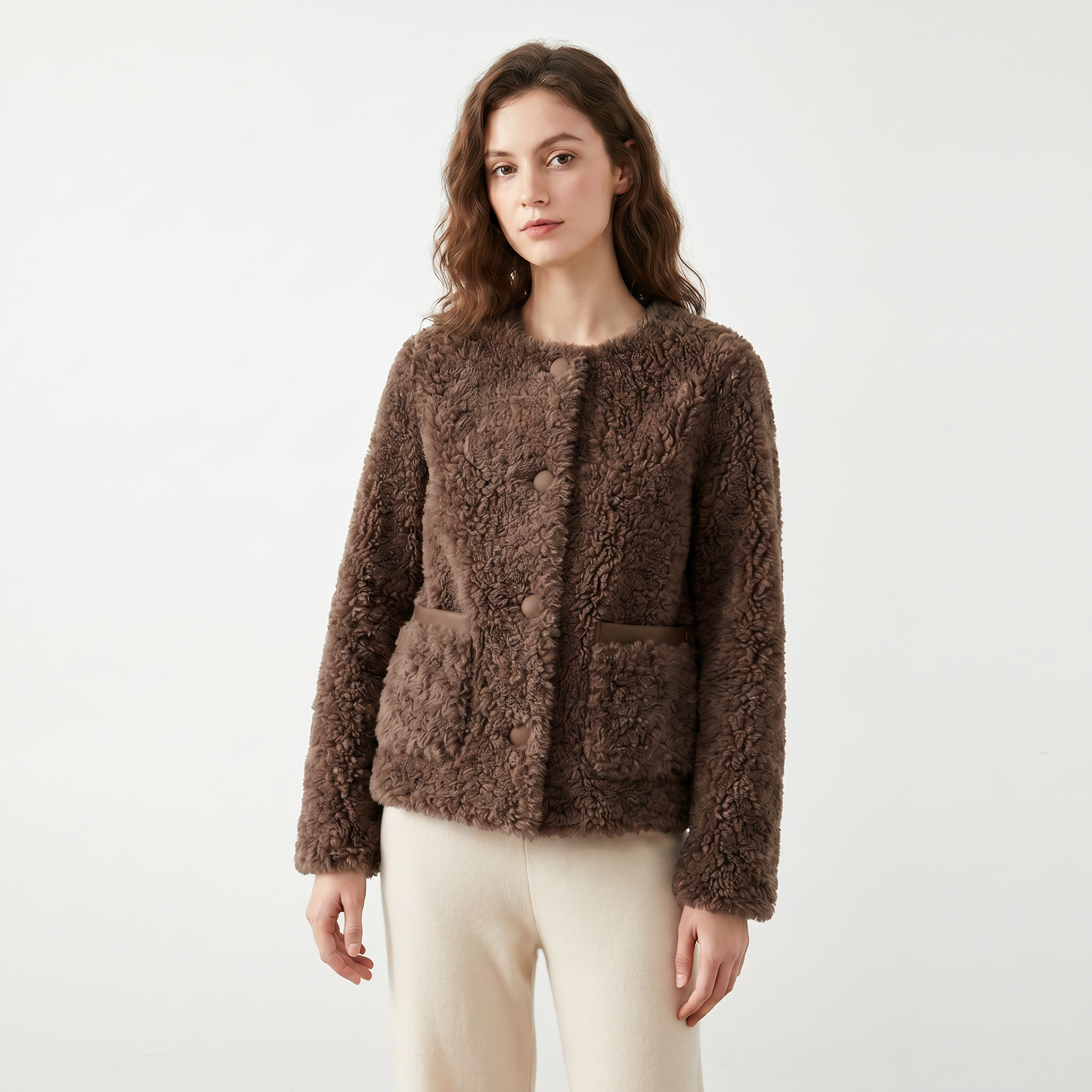 Marlowe | Cropped Teddy Sherpa Jacket